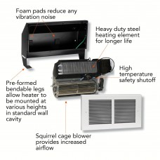 Cadet Rmc202 5120 BTU 208/240 Volt 2000 Watt Heater Unit From The Register Plus Series