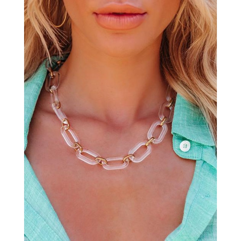 Lucite Link Necklace - Clear