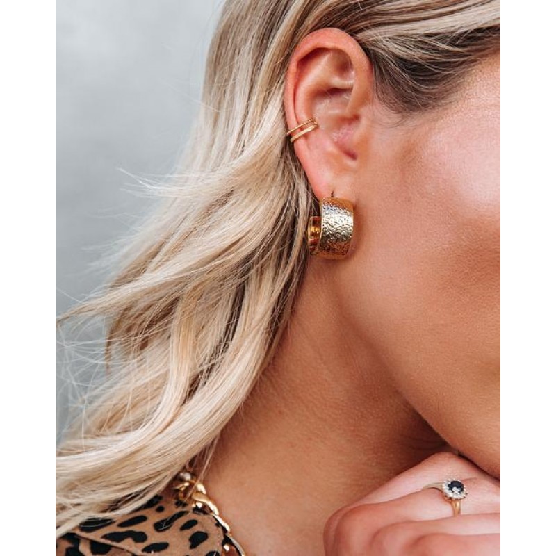 Fawn Hammered Hoops