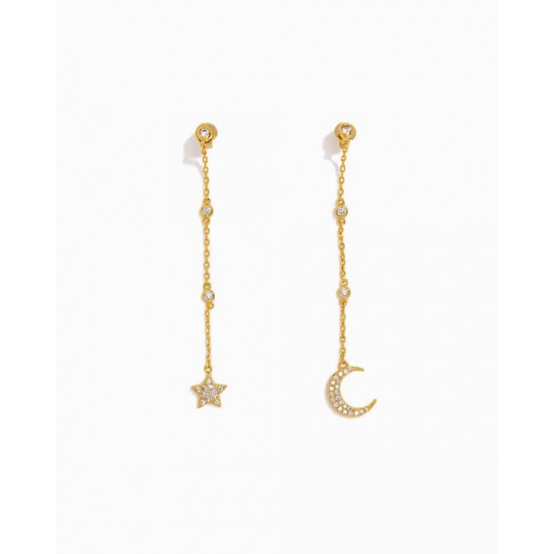 Shashi - Moon Star Drop Earrings