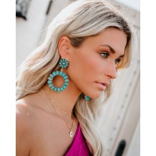 Indio Valley Statement Earrings - Silver/Turquoise