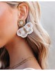 Fly Away Beaded Statement Earrings - White