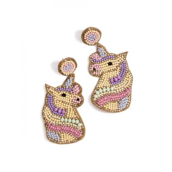 Unicorn Beaded Statement Earrings