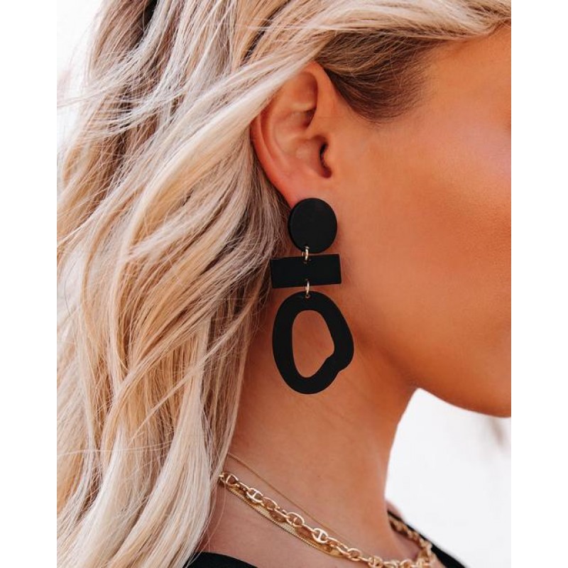 Guernica Drop Earrings - Black