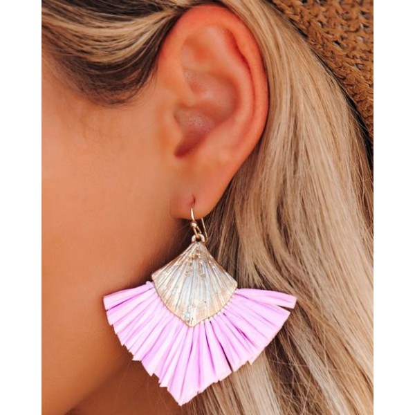 Punta Cana Fringe Earrings - Lilac