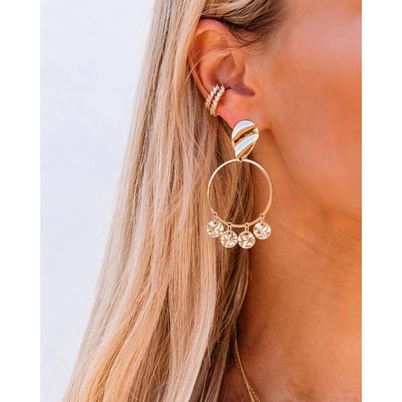 Charming Drop Hoop Earrings