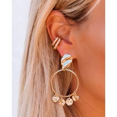 Charming Drop Hoop Earrings